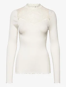 Silk t-shirt w/ lace, Rosemunde