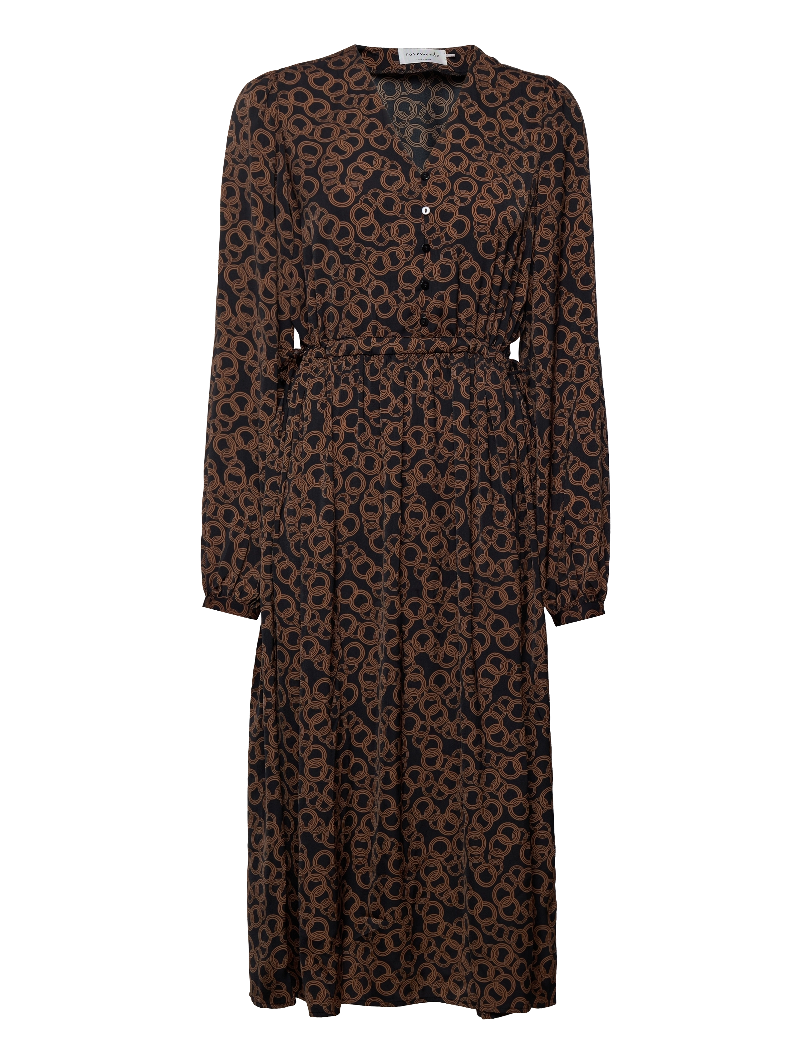 Rosemunde Recycled polyester dress - Kjoler - GEOMETRIC RING PRINT / brown