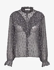 Rosemunde - Viscose silk shirt - langärmlige blusen - true grey - 0