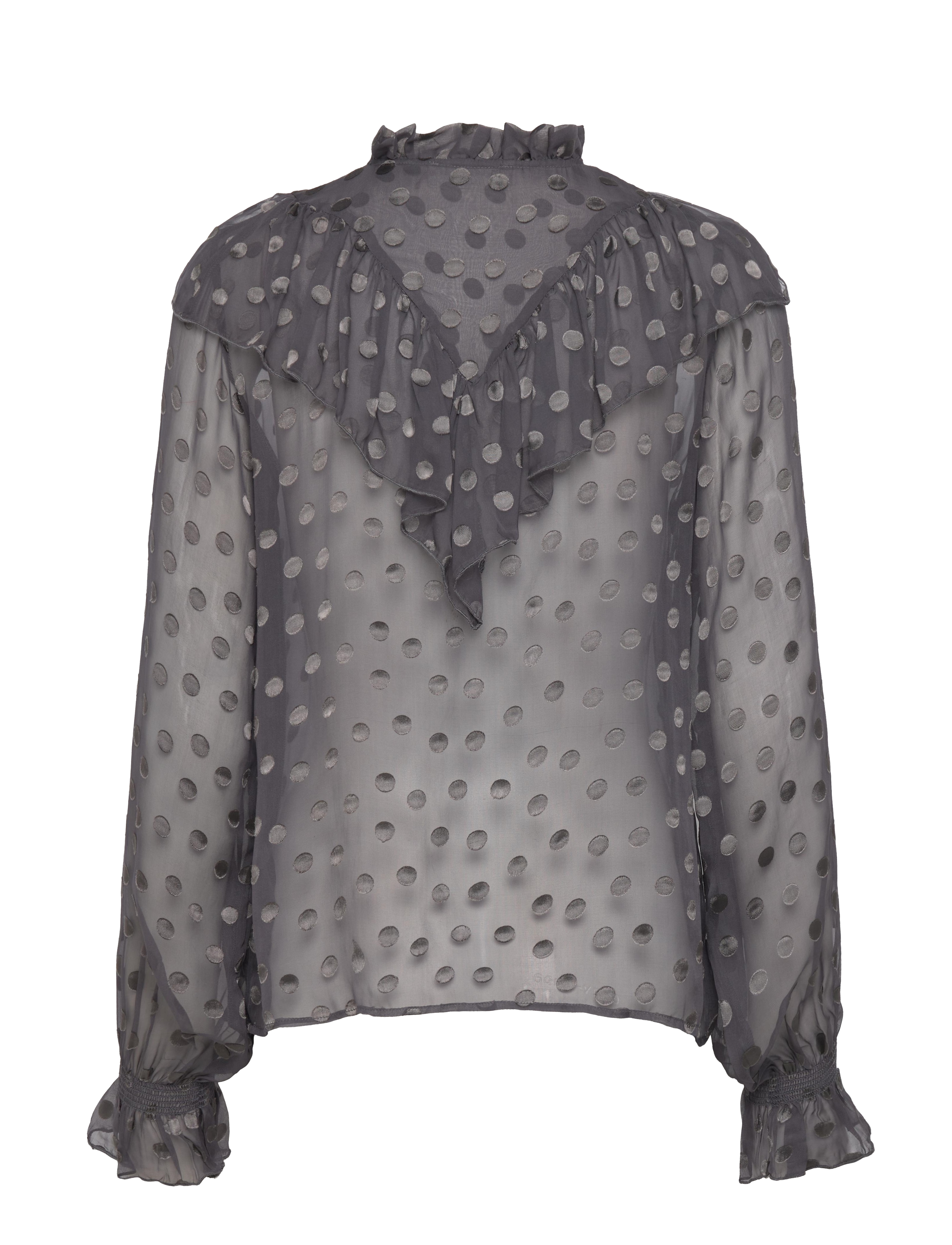 Rosemunde - Viscose silk shirt - true grey - 1