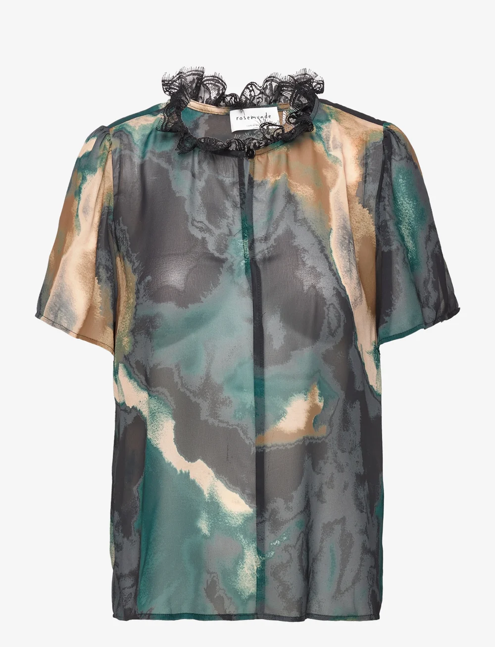 Rosemunde Recycled Polyester Blouse Blouses med korte mouwen Boozt