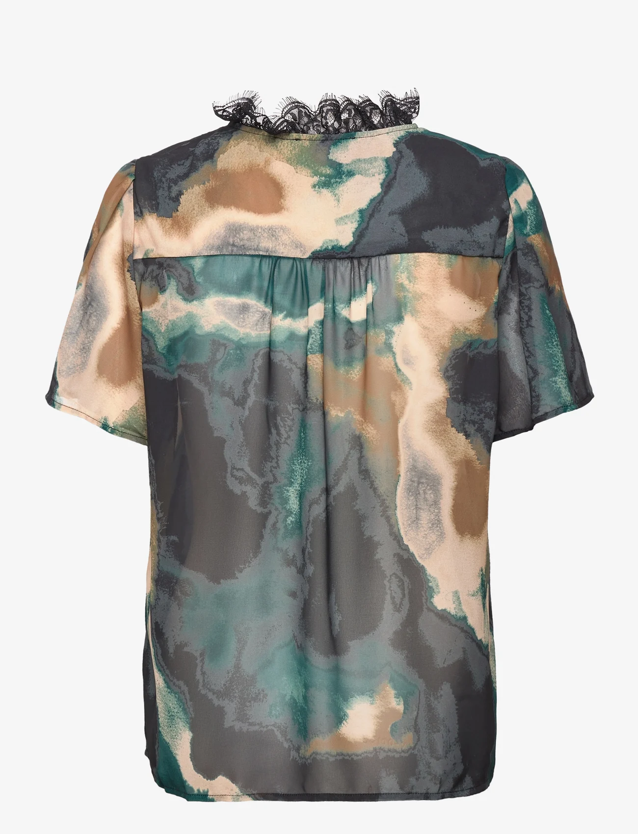 Rosemunde - Recycled polyester blouse - palaidinės trumpomis rankovėmis - abstract watercolor print - 1