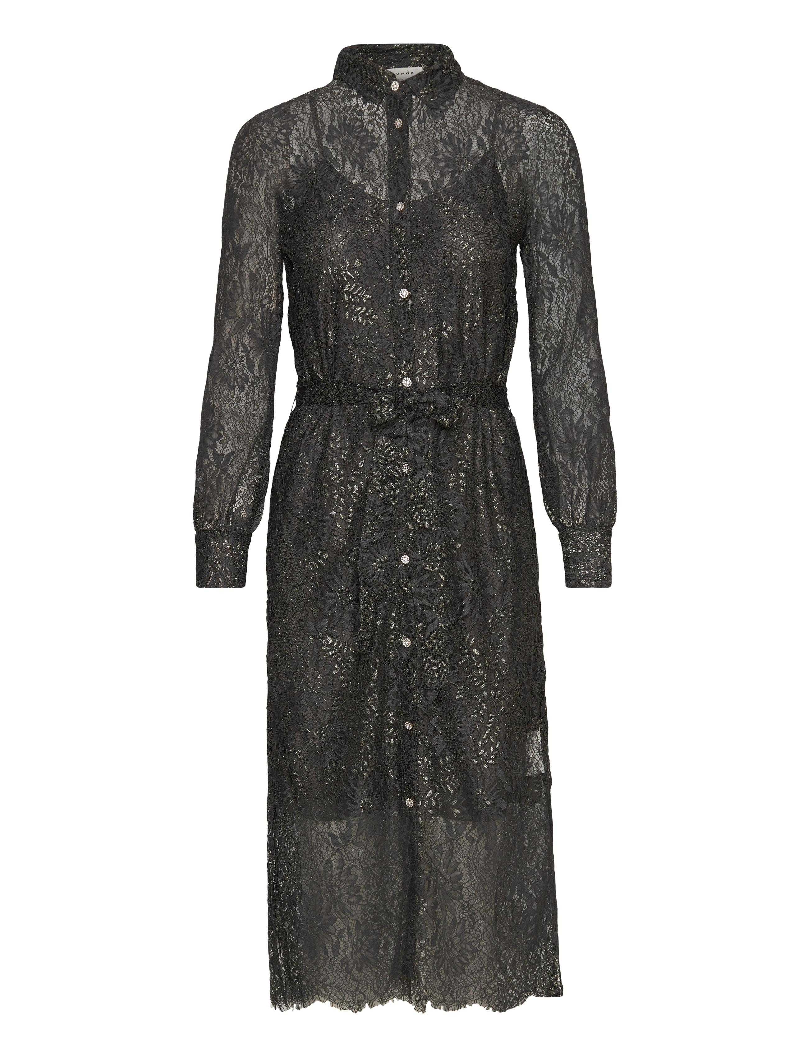 Rosemunde Dress - Kjoler - TRUE GREY W/ GOLD LUREX / black