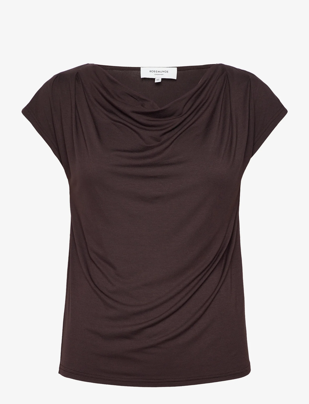 Rosemunde - Linnen t-shirt - t-shirts - black brown - 0