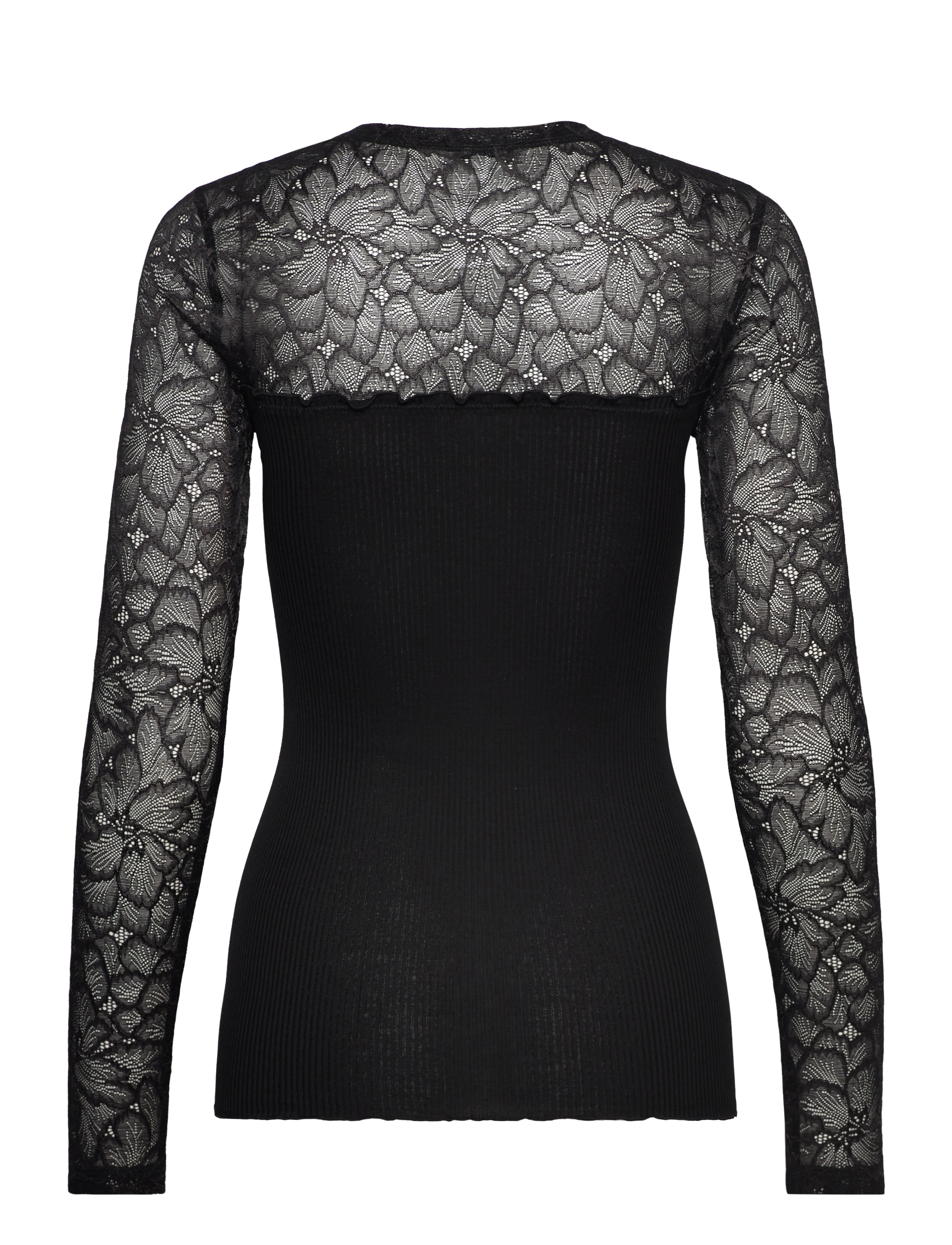 Rosemunde - Silk t-shirt w/ lace - black - 1