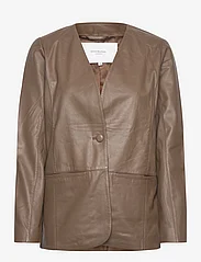 Rosemunde - Leather jacket - kevättakit - dark portobello brown - 0