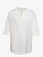 Organic linen/cotton tunic 3/4 s - NEW WHITE