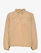 Organic linen/cotton blouse ls - NATURAL SAND