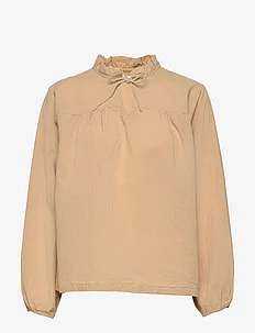 Organic linen/cotton blouse ls, Rosemunde