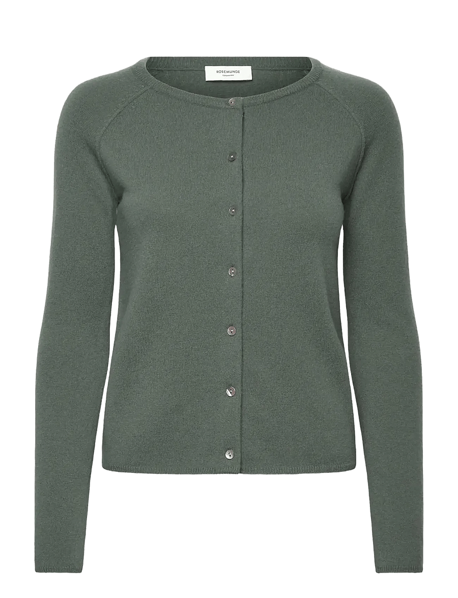 Rosemunde - RWLaica Cashmere LS O-neck Raglan Cardigan - kaschmir - balsam green - 1