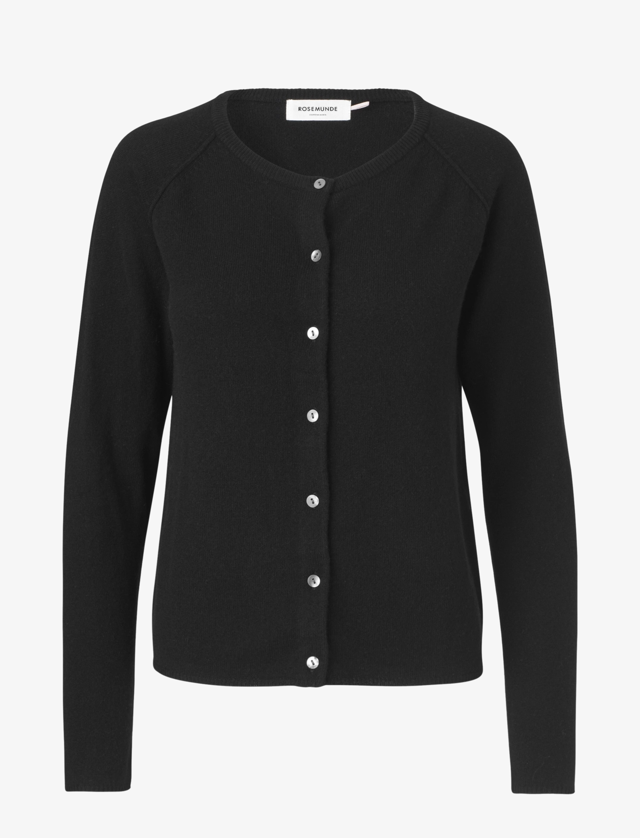 Rosemunde RWLaica Cashmere LS O-neck Raglan C - Cardigans - BLACK / black