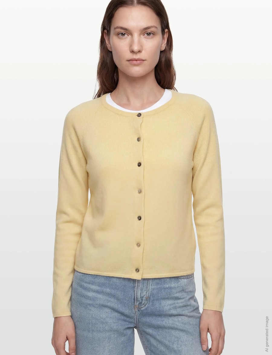 Rosemunde - RWLaica Cashmere LS O-neck Raglan Cardigan - kaschmir - flan - 3