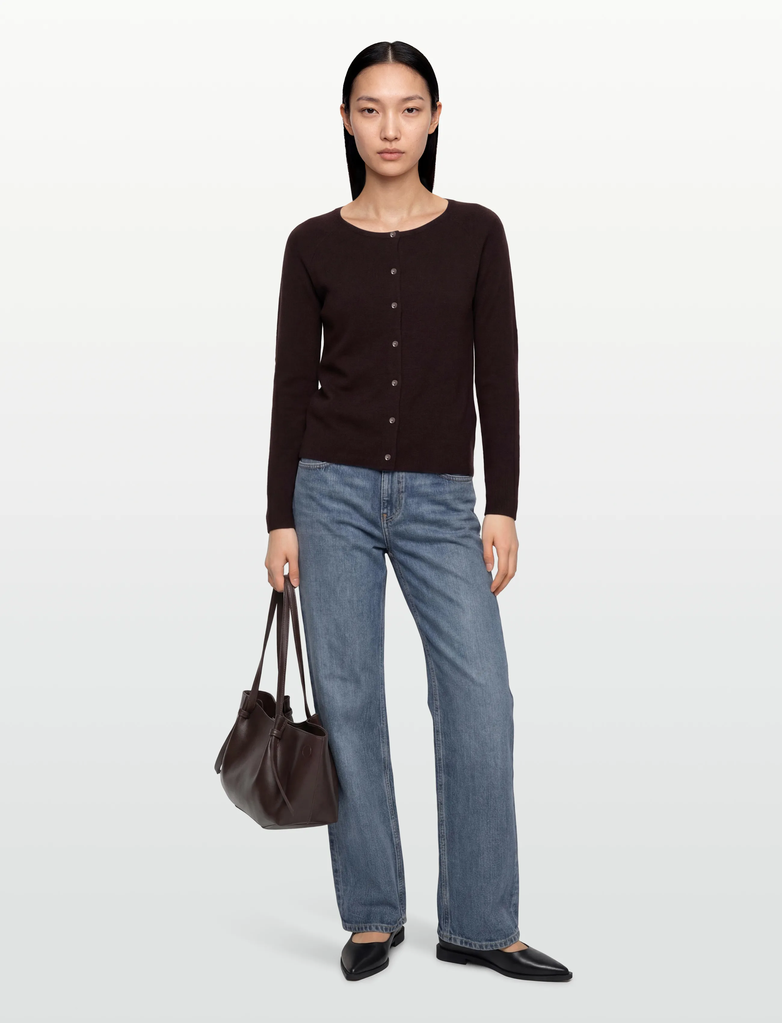 Rosemunde Rwlaica Cashmere Ls O-Neck Raglan Cardigan, XS, Knitwear, Braun - Cardigans, Frauen
