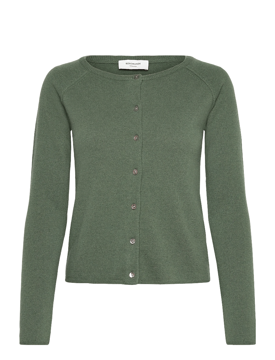 Rosemunde - RWLaica Cashmere LS O-neck Raglan Cardigan - kasjmier - laurel wreath - 0