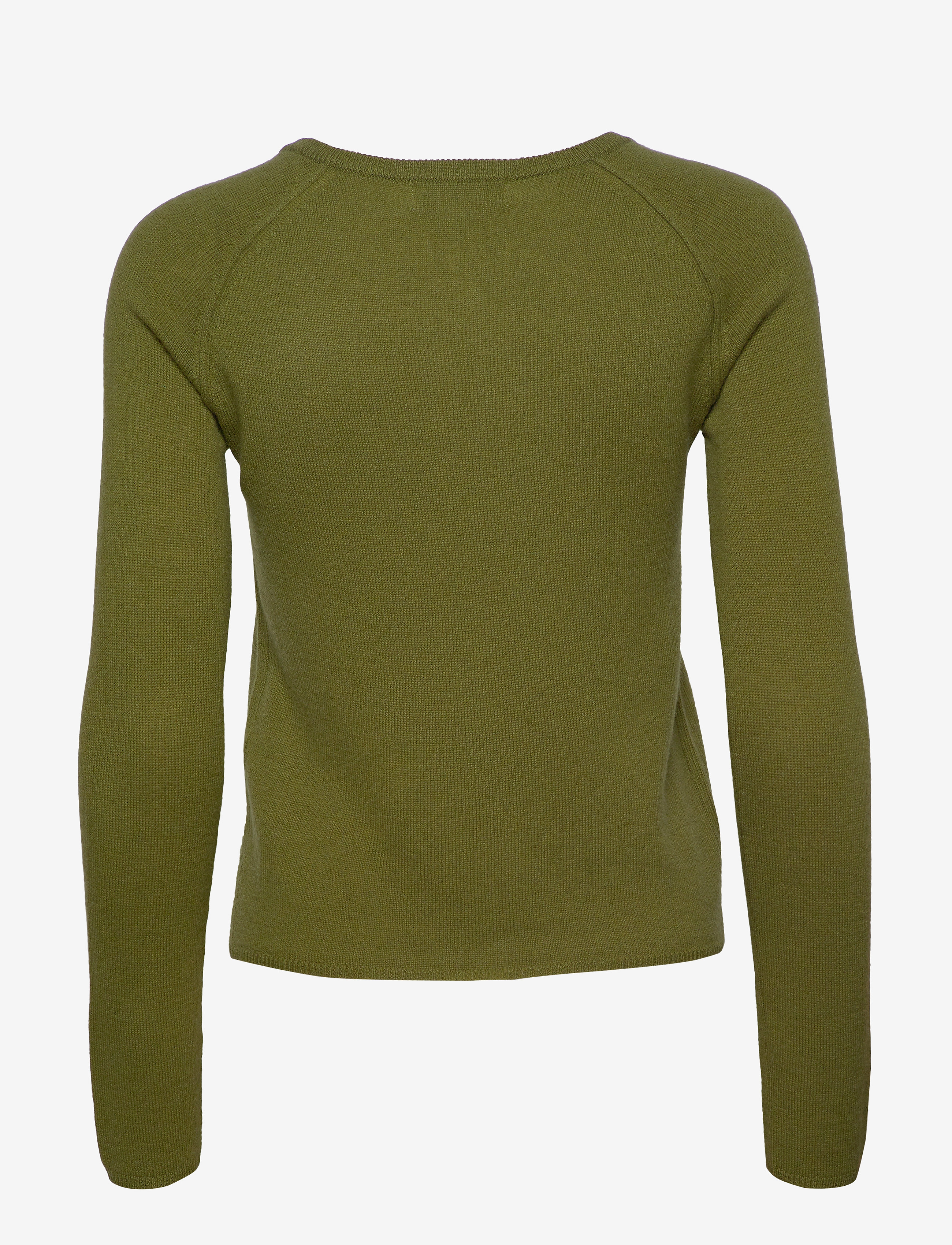 Rosemunde - RWLaica Cashmere LS O-neck Raglan C - cardigans - leaf green - 1