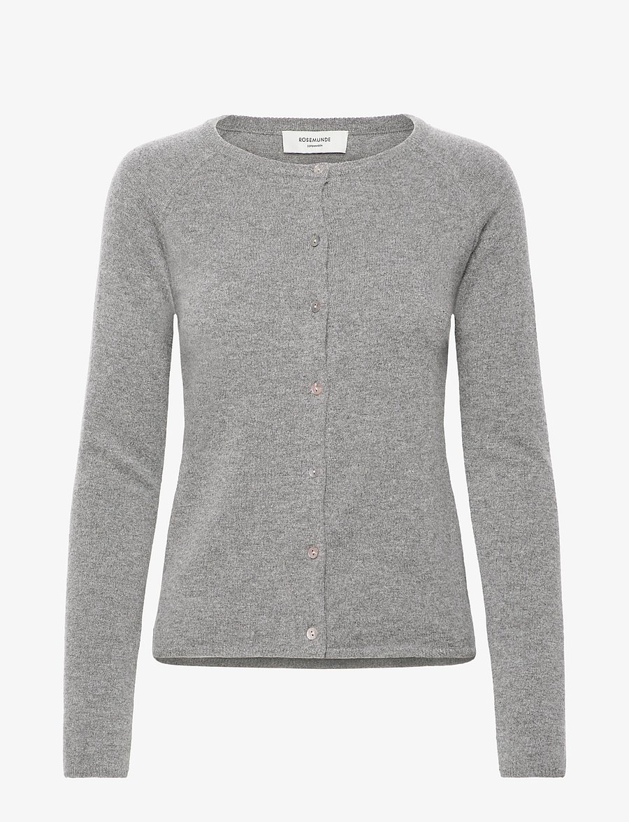 Rosemunde - RWLaica LS O-neck Raglan Cardigan - kashmir - light grey melange - 1