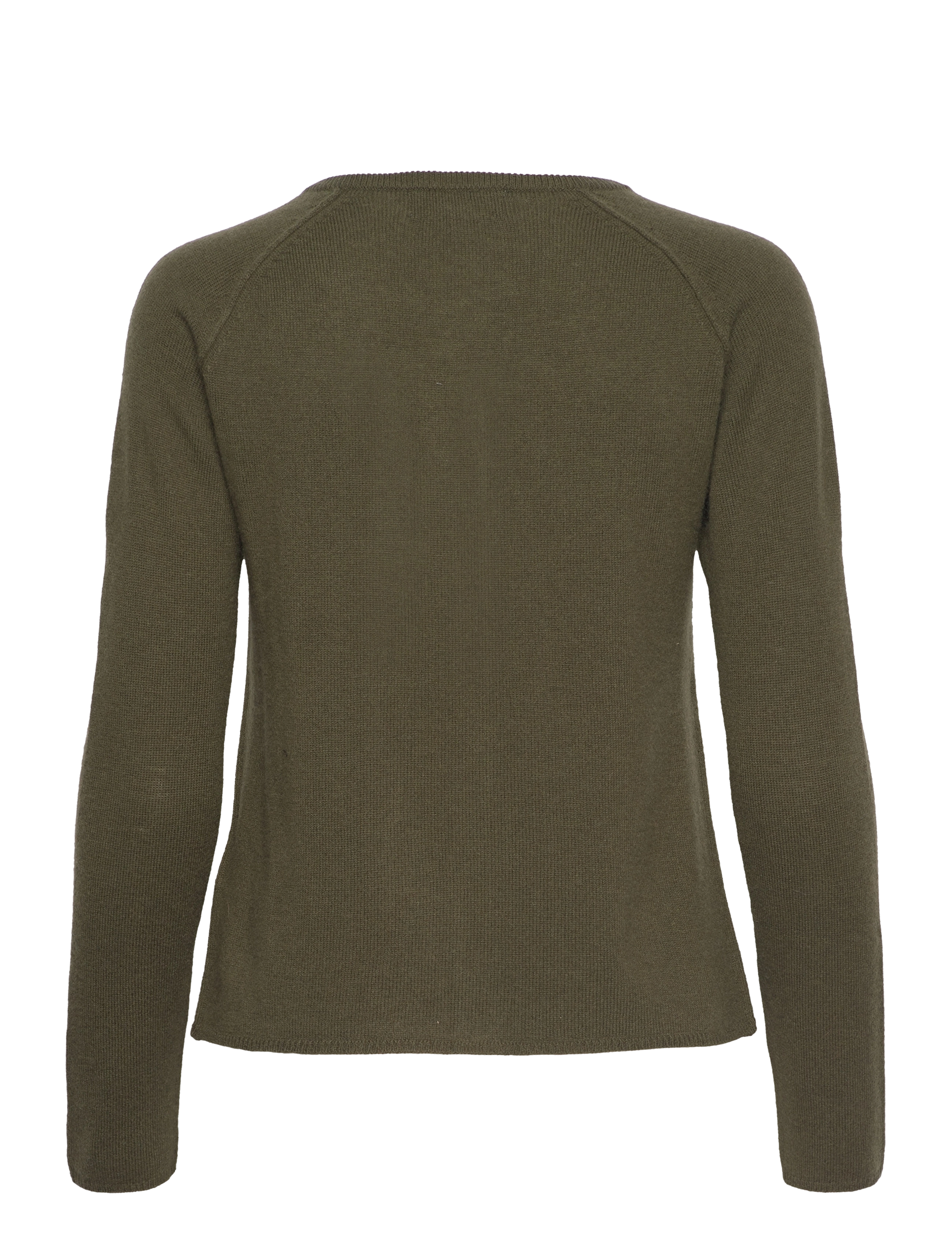 Rosemunde - RWLaica Cashmere LS O-neck Raglan C - cardigans - olive night - 1