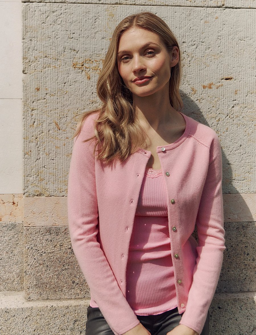 Rosemunde - RWLaica LS O-neck Raglan Cardigan - kaschmir - sea pink - 3