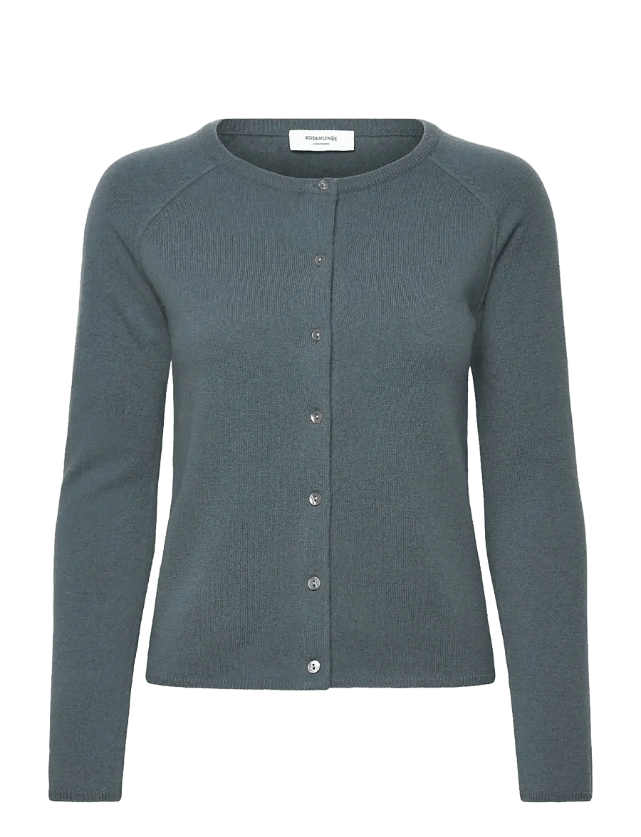 Rosemunde - RWLaica Cashmere LS O-neck Raglan Cardigan - kaschmir - stormy weather - 0