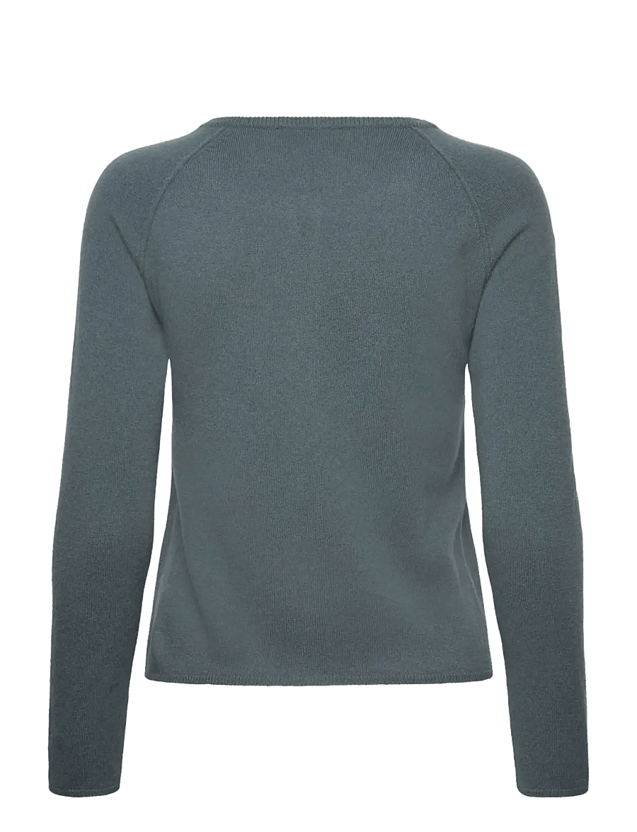 Rosemunde - RWLaica Cashmere LS O-neck Raglan Cardigan - kaschmir - stormy weather - 1