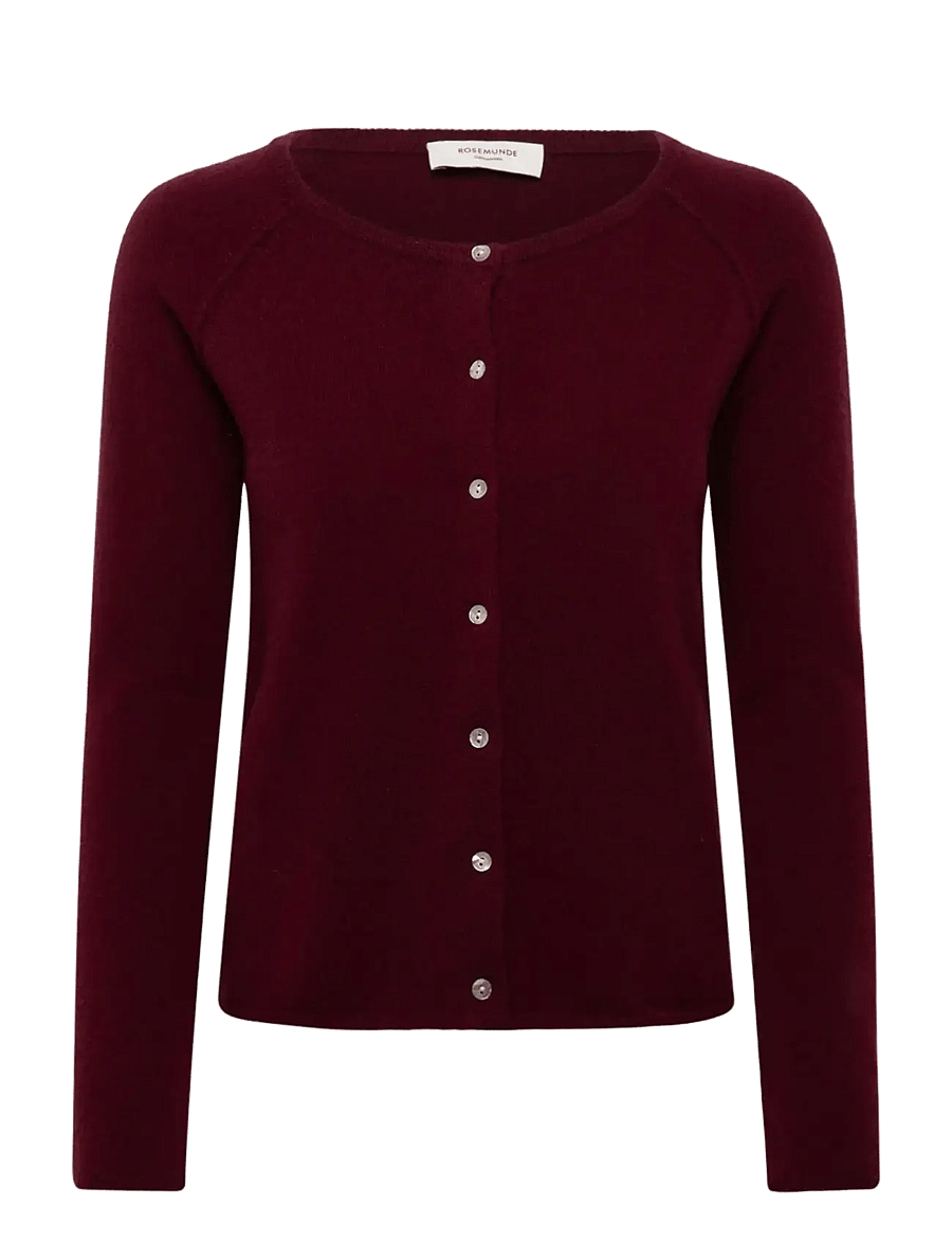 Rosemunde - RWLaica LS O-neck Raglan Cardigan - kaschmir - windsor wine - 0