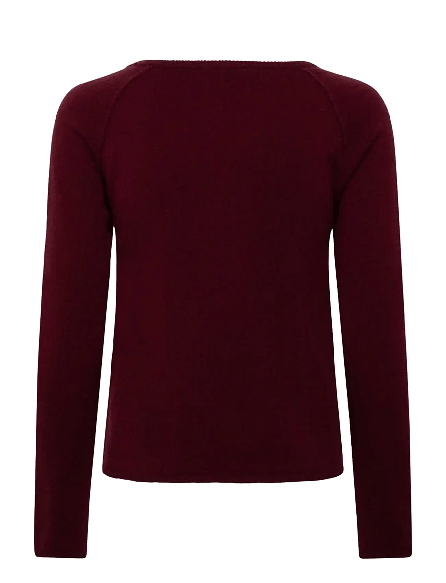 Rosemunde - RWLaica LS O-neck Raglan Cardigan - kaschmir - windsor wine - 1