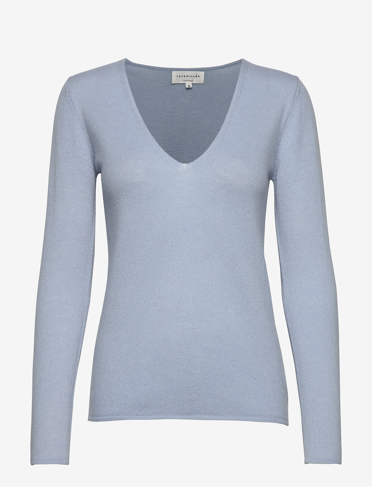 Wool & cashmere V-neck - BLUE FOG