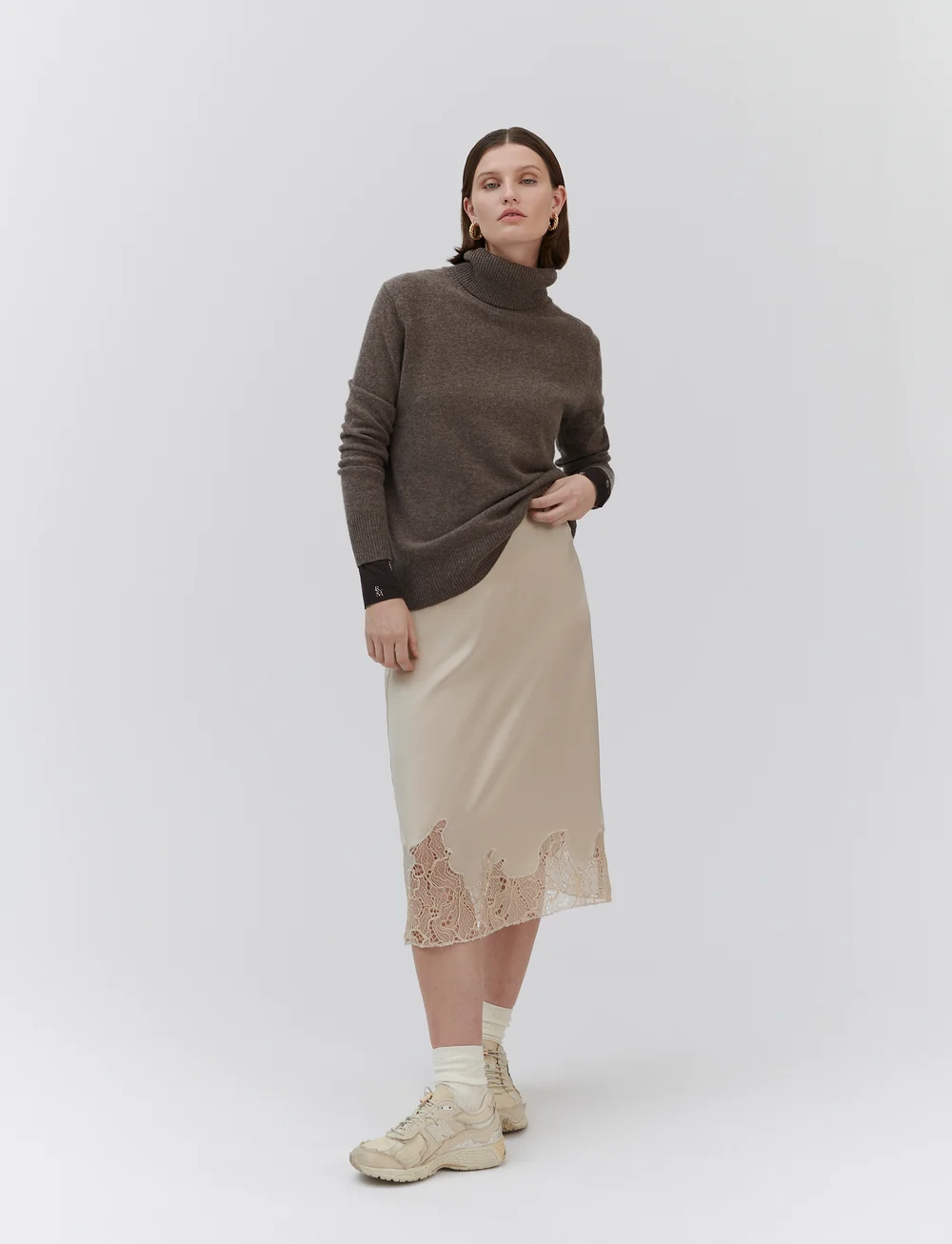 Rosemunde - RWLaica Cashmere LS Roll Neck - kashmir - brown grey mel - 3