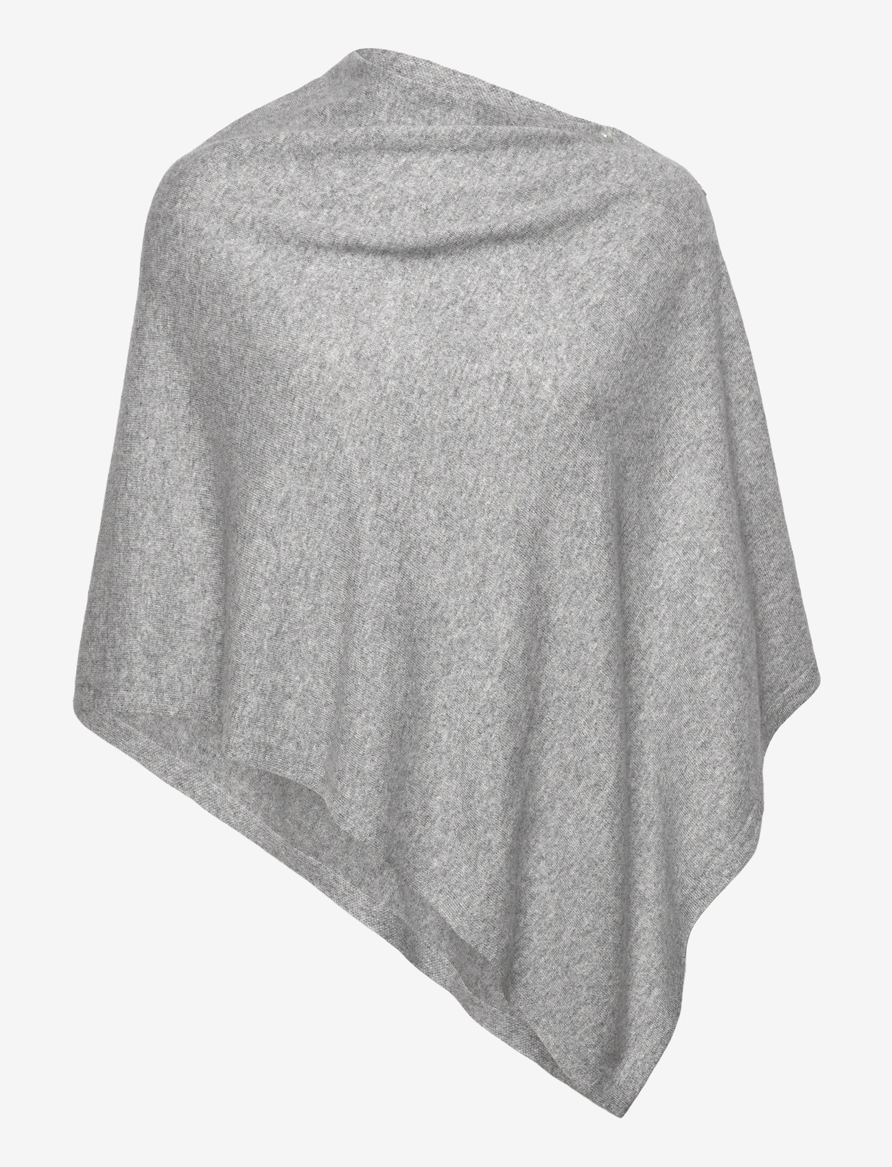 Rosemunde - Wool & cashmere poncho - cashmere - light grey melange - 0
