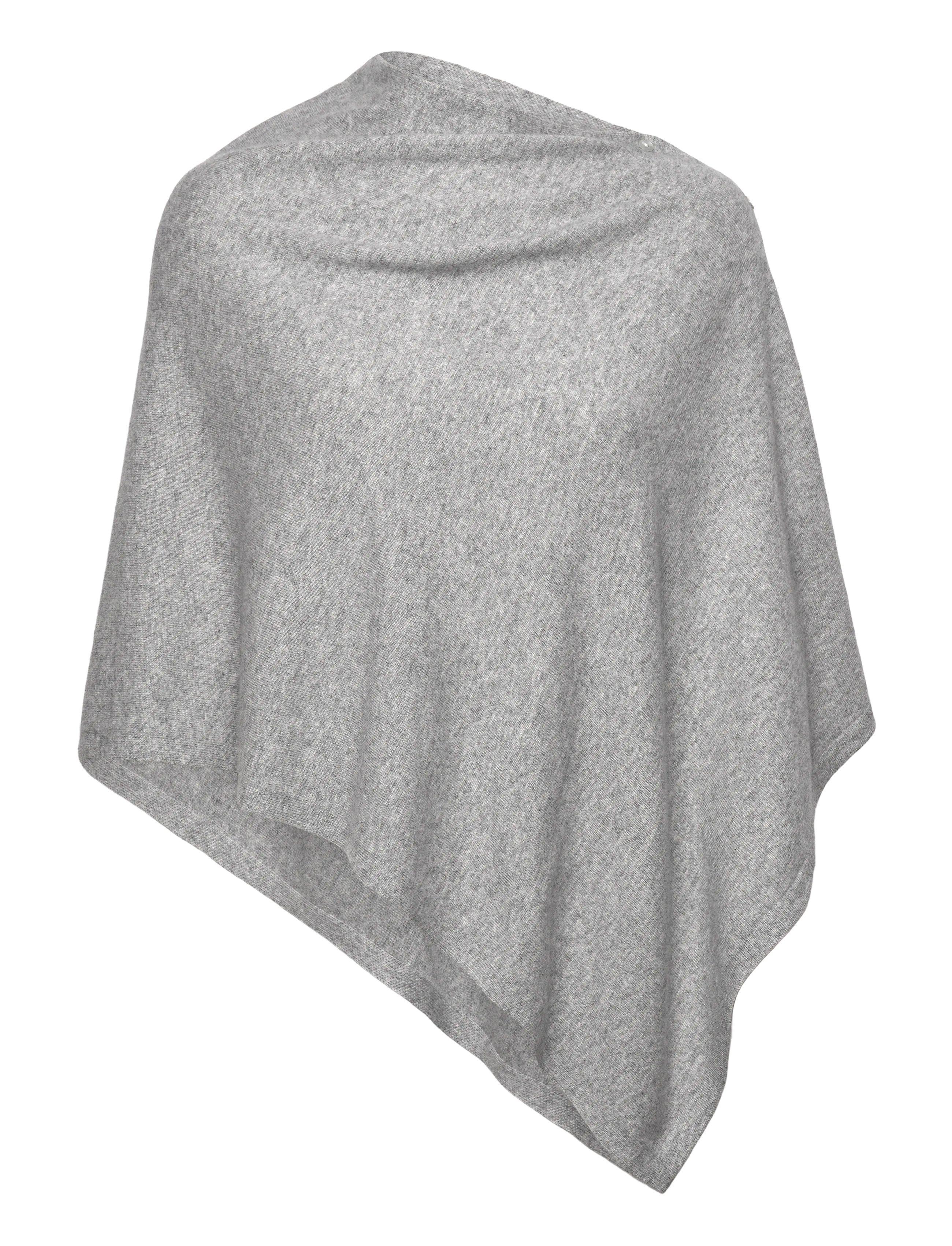 RWLaica Cashmere Poncho - LIGHT GREY MELANGE