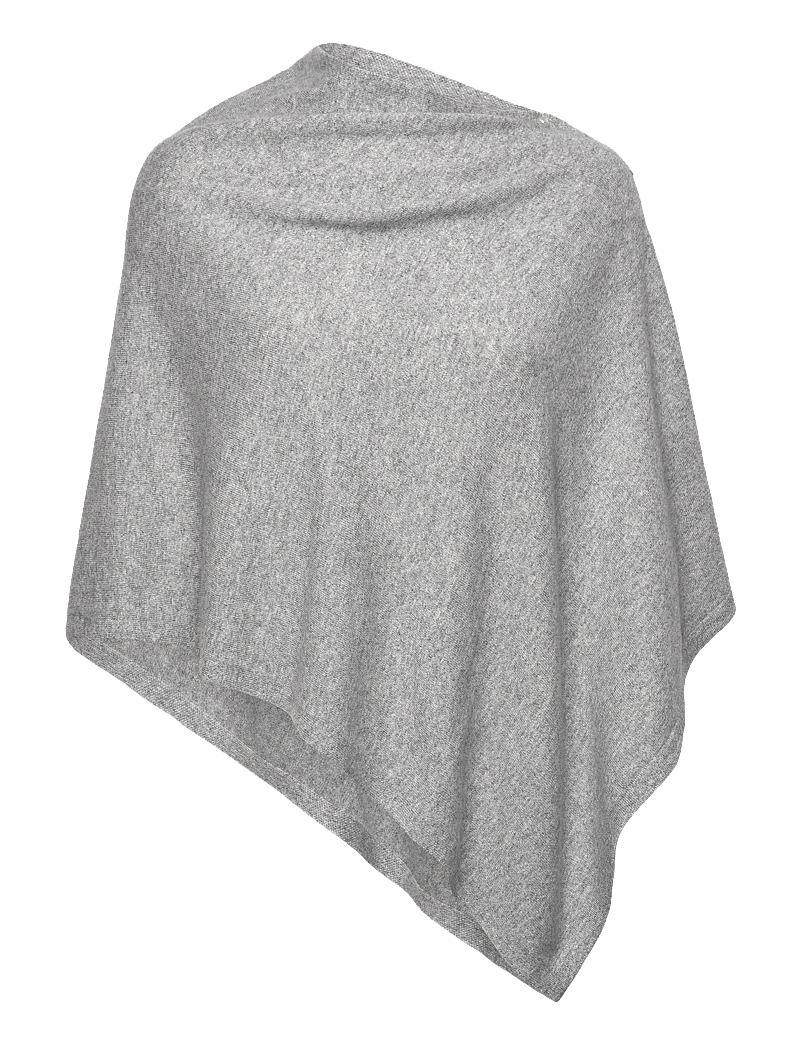 Rosemunde - Wool & cashmere poncho - cashmere - light grey melange - 0