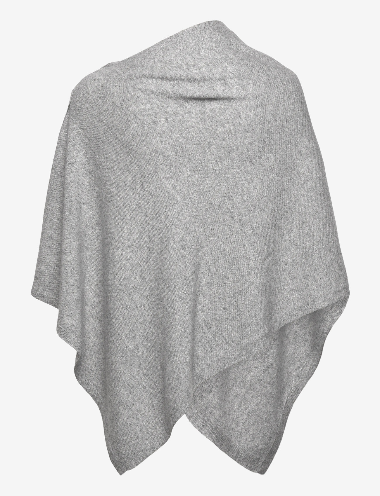 Rosemunde - Wool & cashmere poncho - cashmere - light grey melange - 1