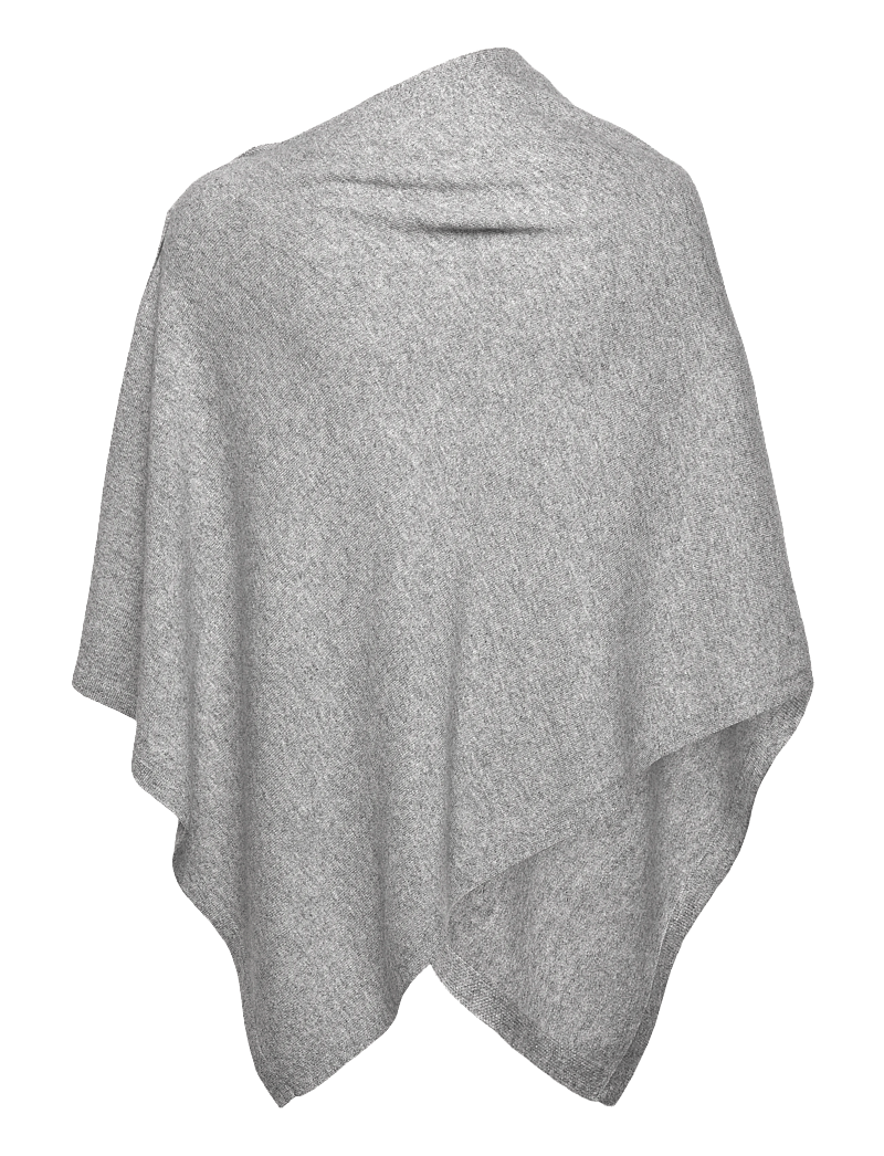 Rosemunde - Wool & cashmere poncho - cashmere - light grey melange - 1