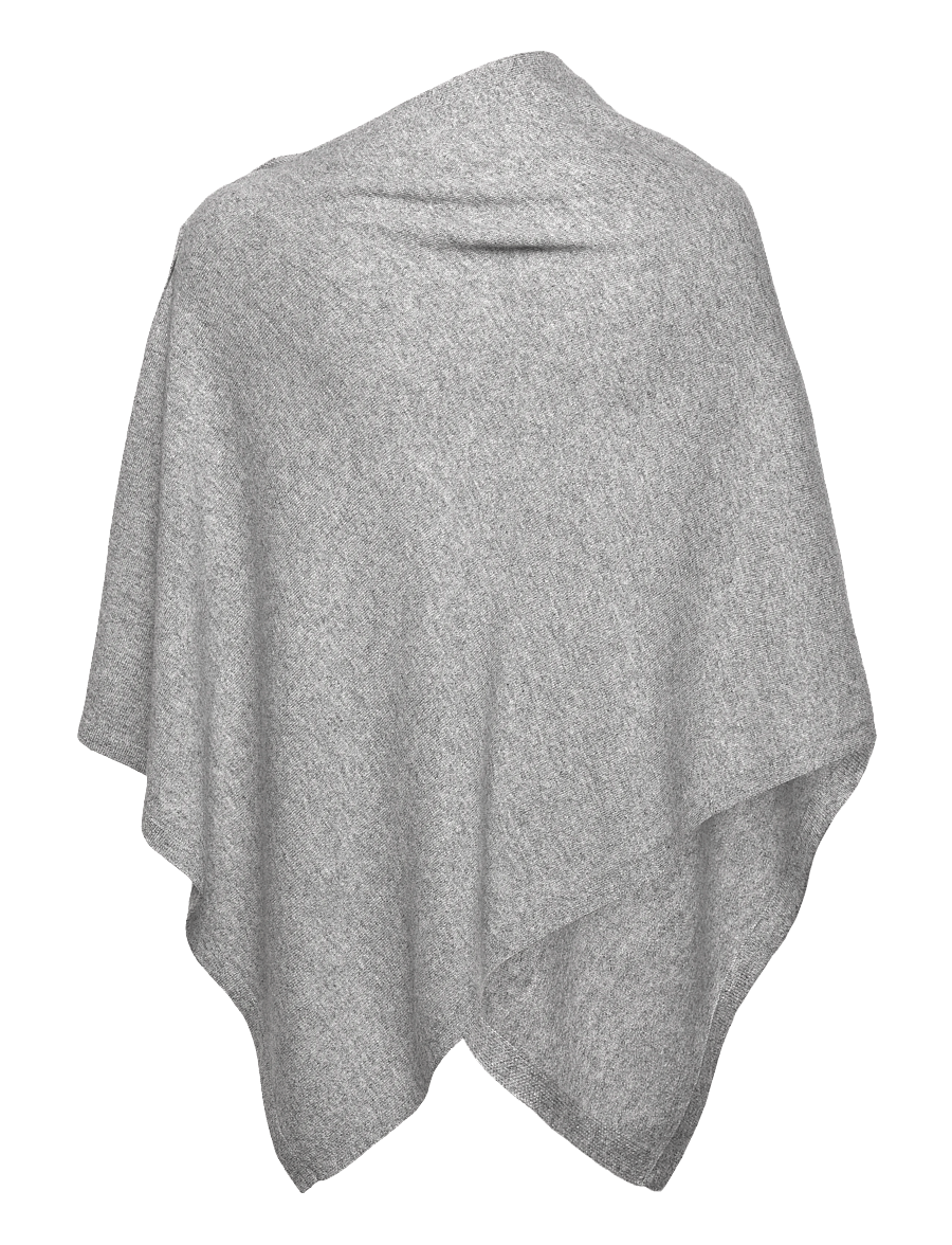 Rosemunde - RWLaica Cashmere Poncho - light grey melange - 1