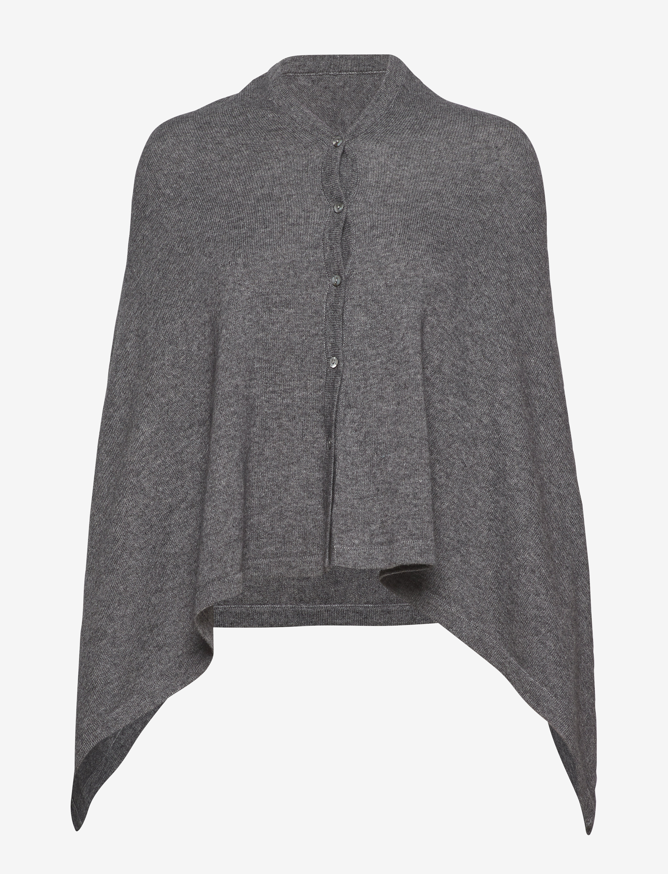 Rosemunde Wool & cashmere poncho - Ponchoer & Kapper - MEDIUM GREY MELANGE / grey