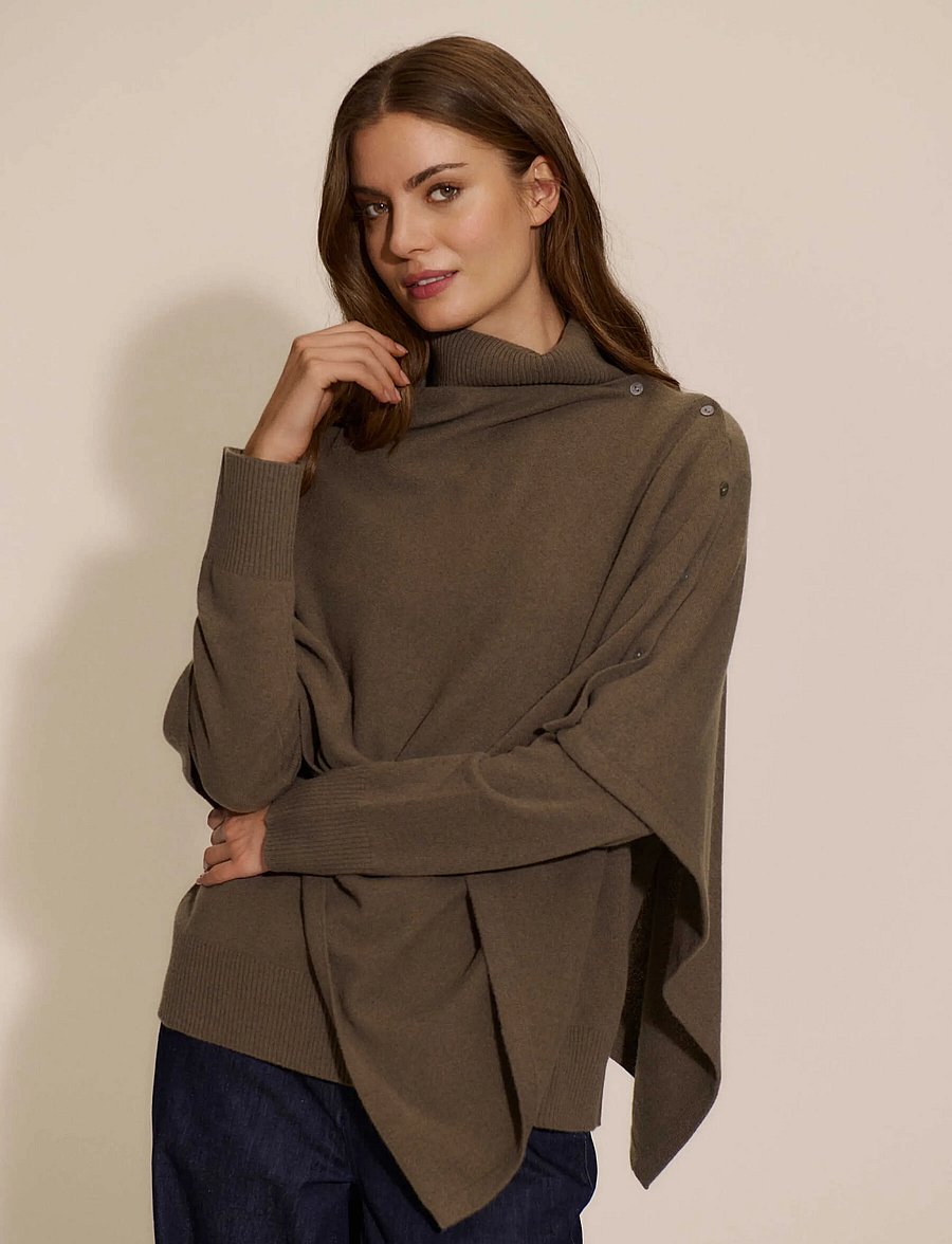 Rosemunde - RWLaica Cashmere Poncho - kaschmir - walnut - 0
