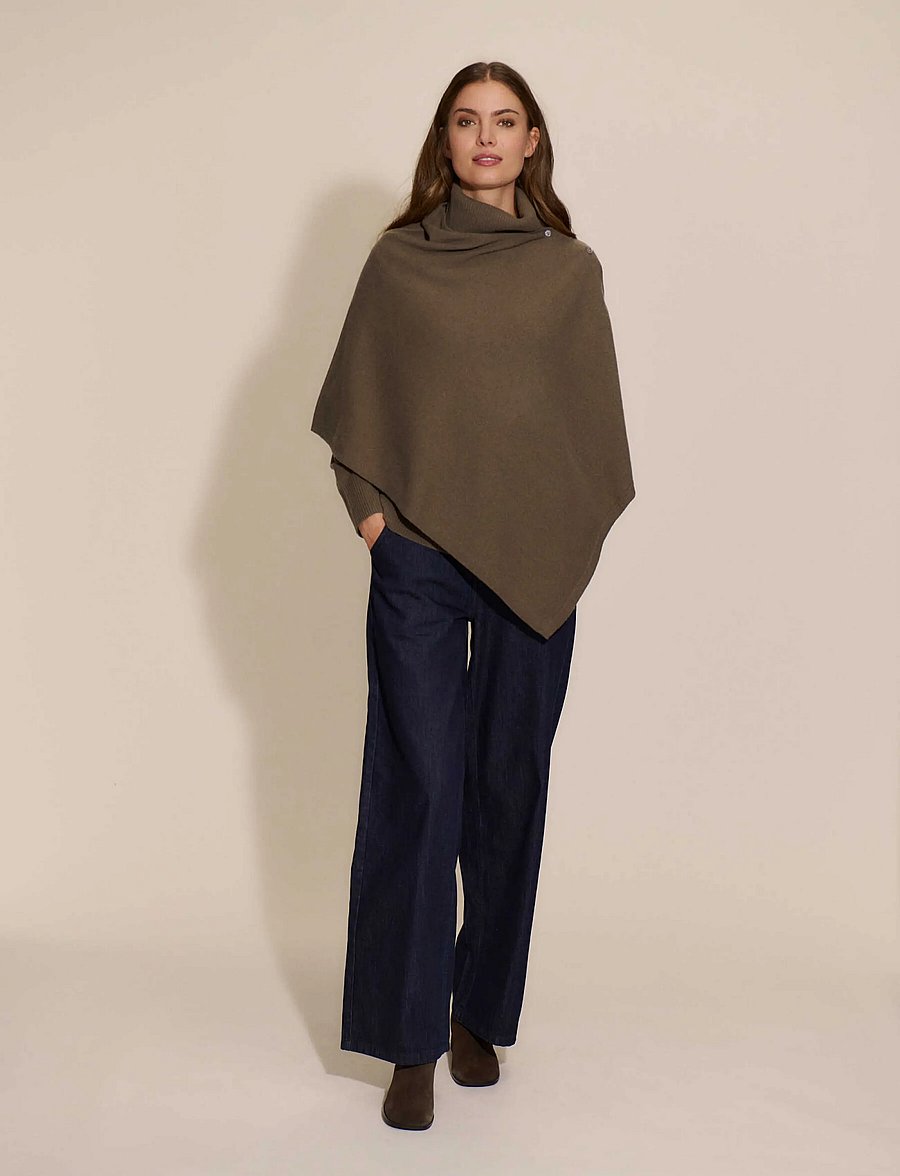 Rosemunde - RWLaica Cashmere Poncho - kaschmir - walnut - 3