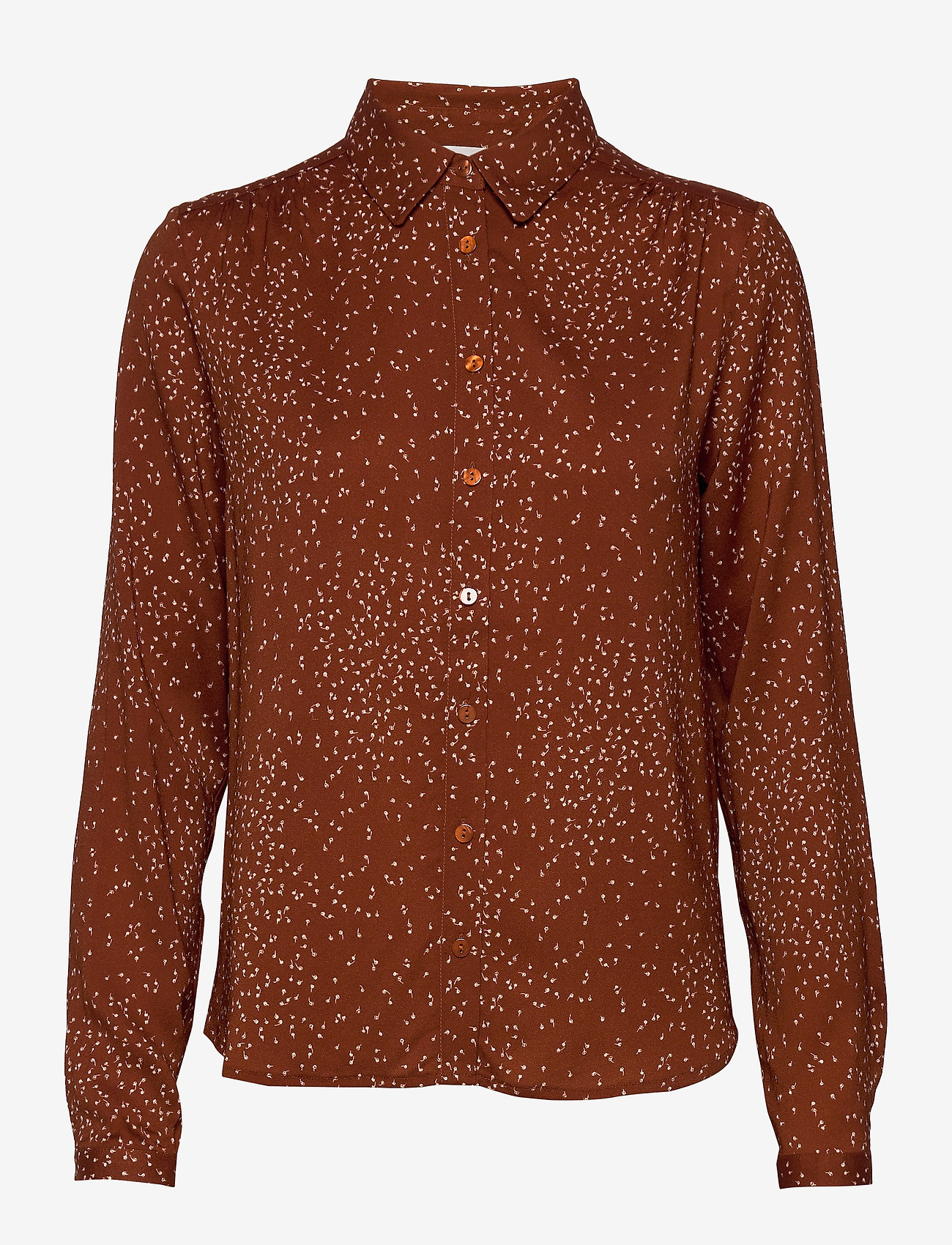 Rosemunde - Shirt ls - brown dandelion seed print - 0