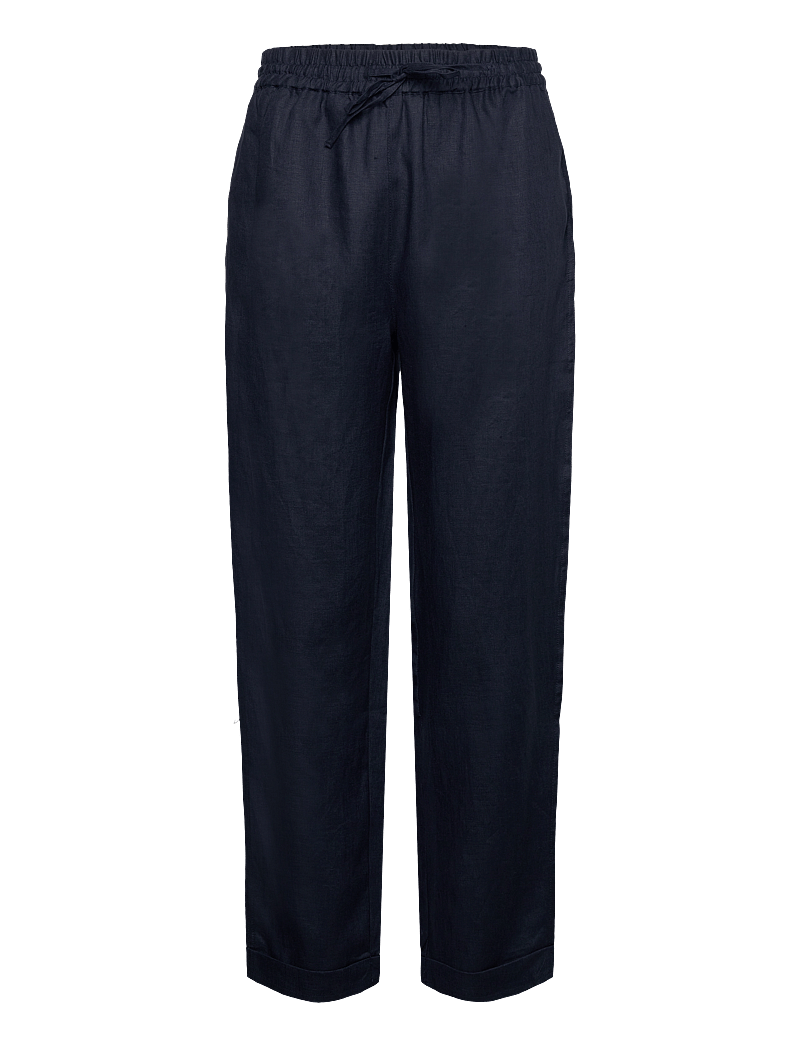 Rosemunde - Linen trousers - hørbukser - navy - 0