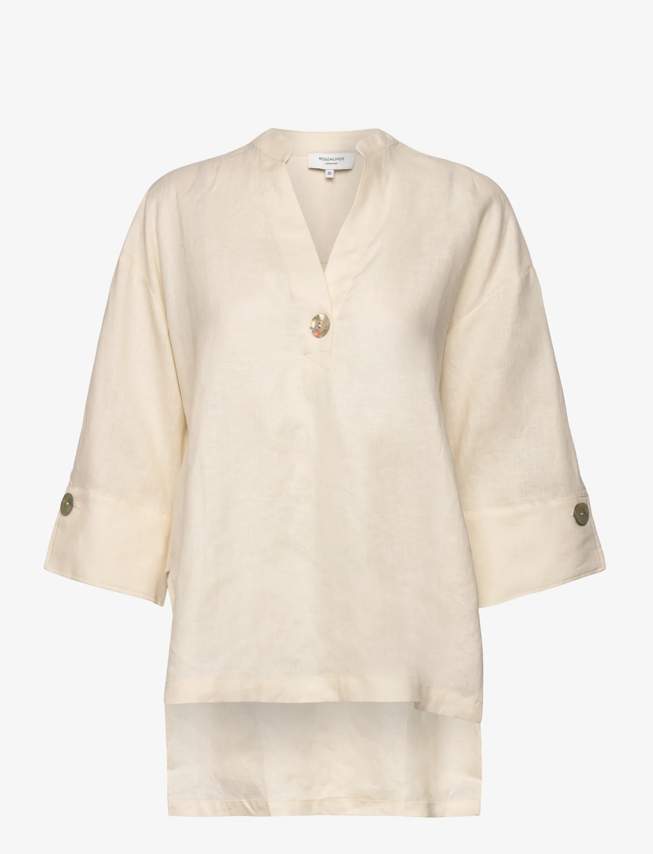 Rosemunde - Linen blouse - linskjorter - ivory - 0