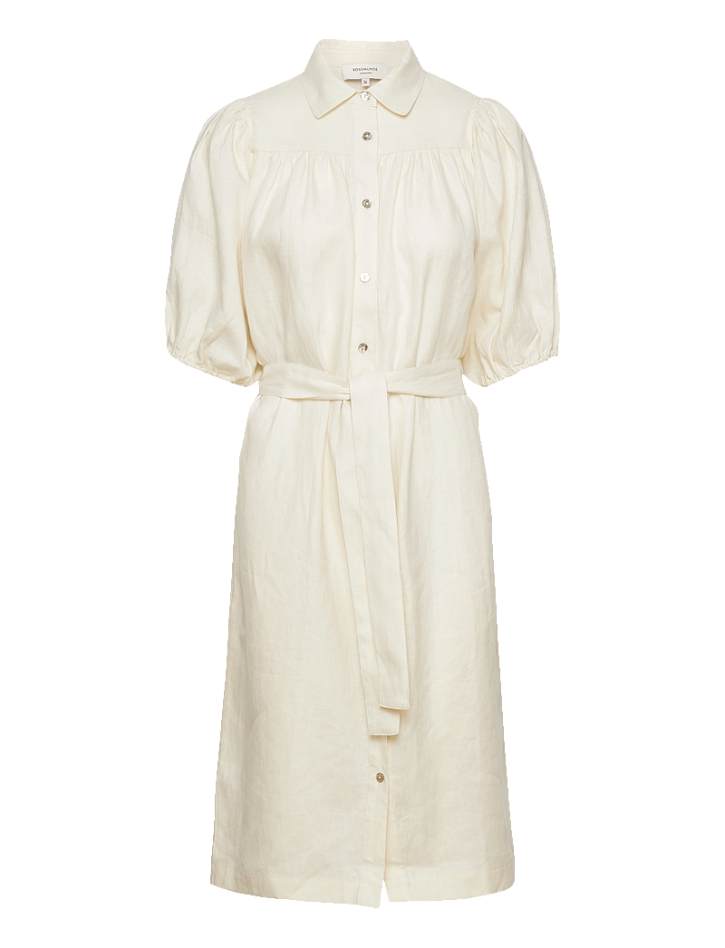 Rosemunde - Linen dress - skjortekjoler - ivory - 0