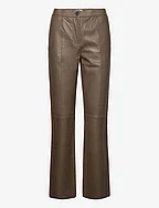 Leather trousers - DARK PORTOBELLO BROWN