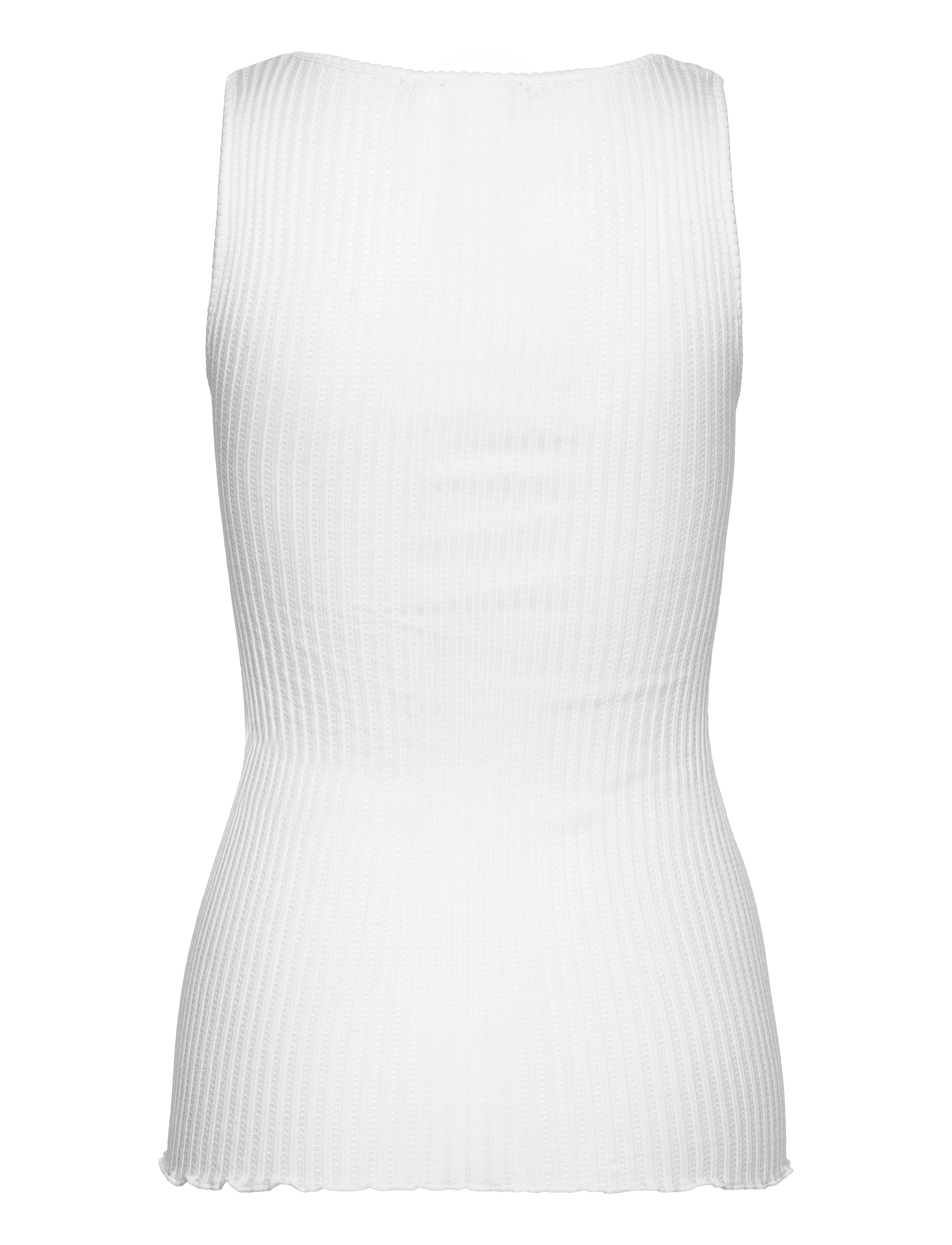 Rosemunde - Silk pointelle top - ivory - 1