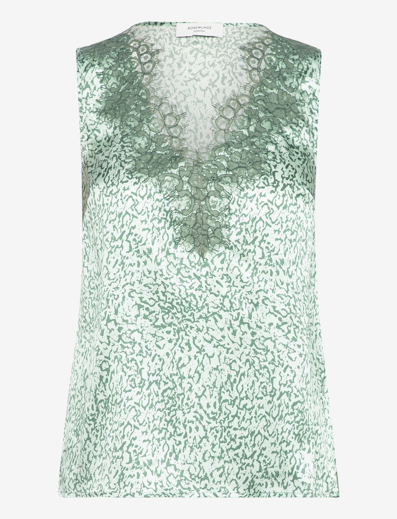 Rosemunde - Jade Silk top w/ lace - caribbean surface print - 0