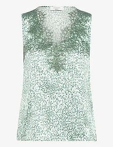 Jade Silk top w/ lace, Rosemunde