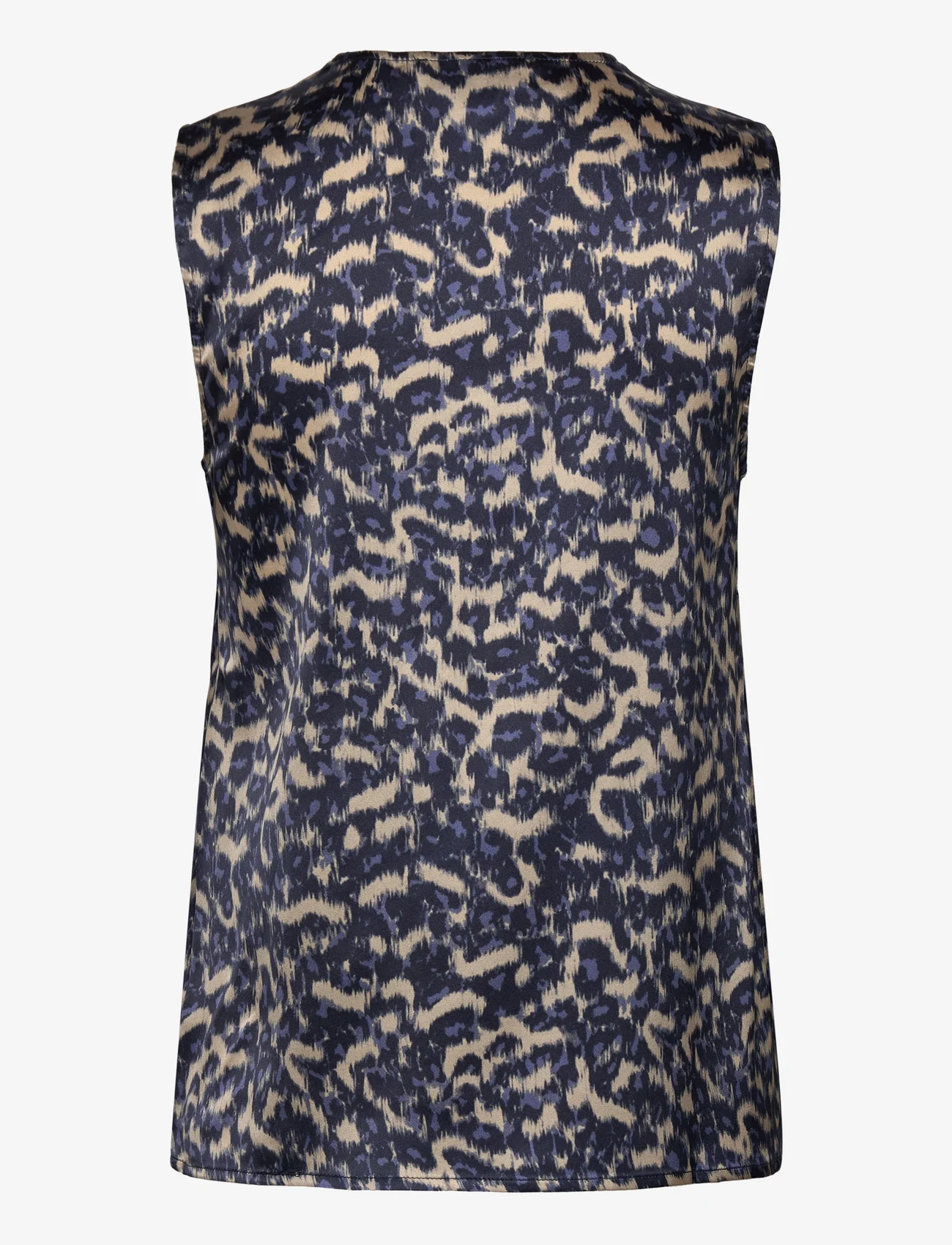 Rosemunde - Silk top - blouses zonder mouwen - blue abstract leo print - 1