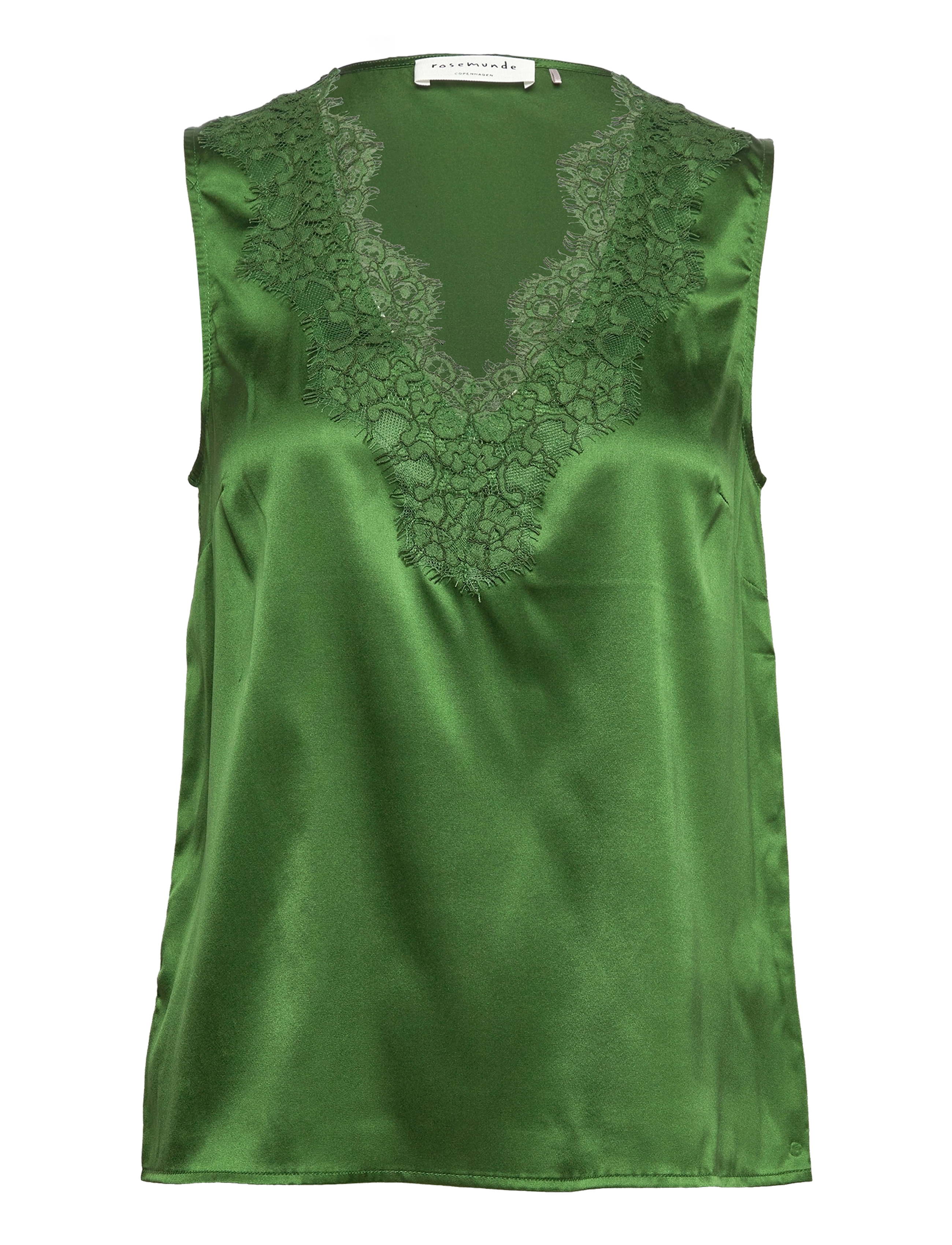 Rosemunde - Jade Silk top w/ lace - forest elf - 0