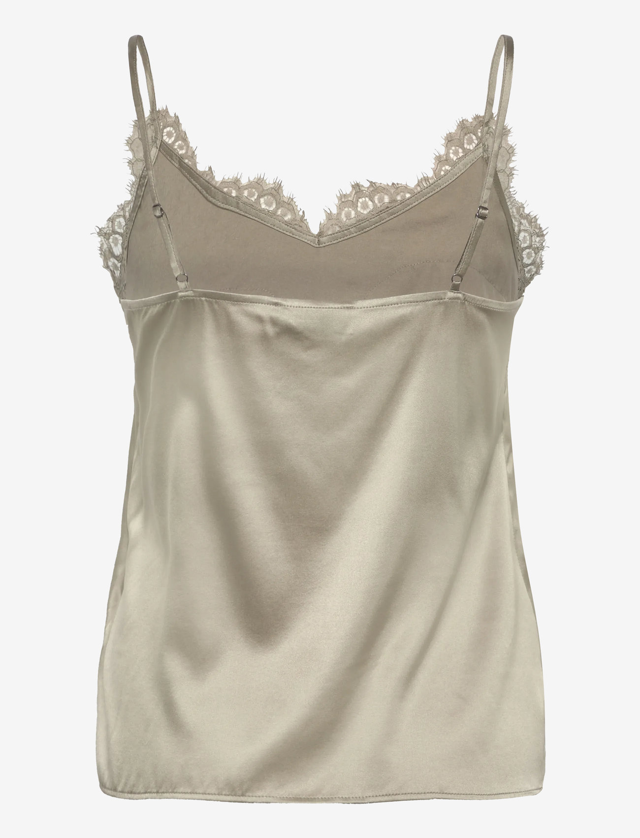 Rosemunde - RWJade Silk Strap Lace Top - Ærmeløse bluser - abbey stone - 2