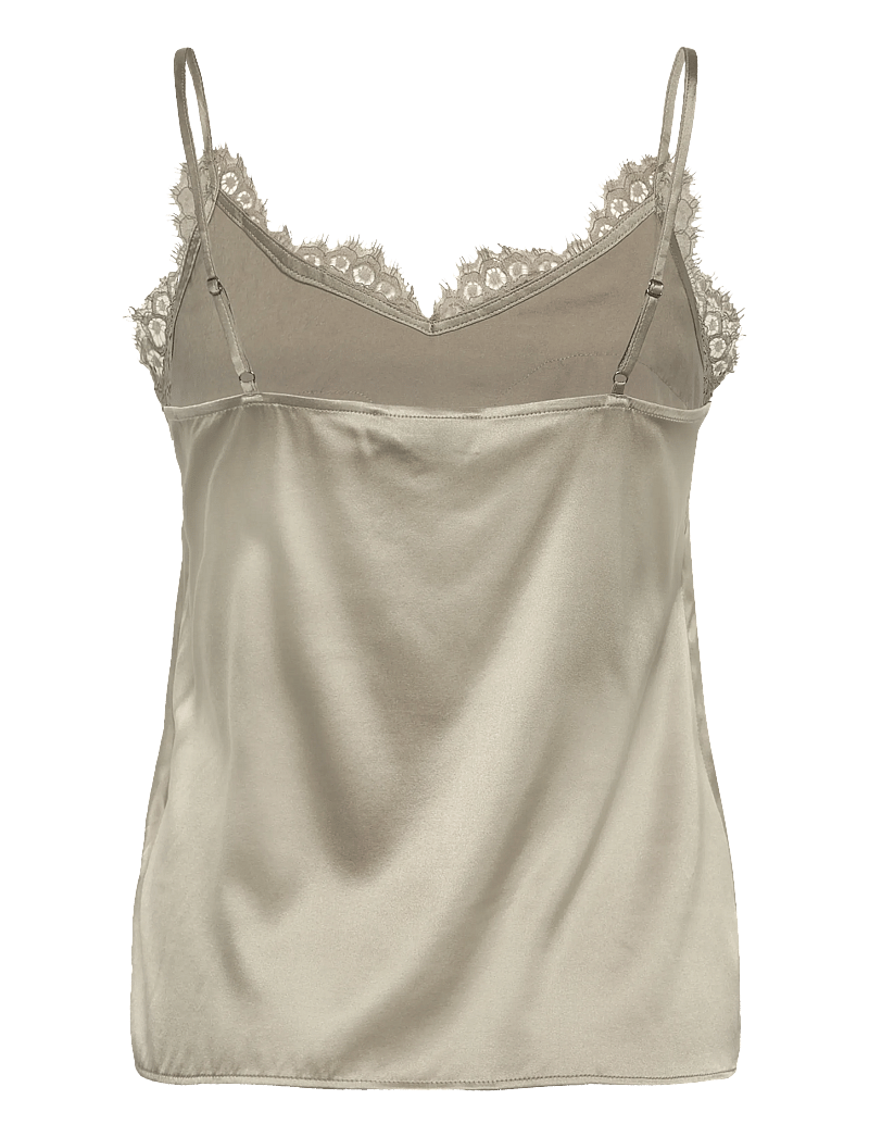 Rosemunde - RWJade Silk Strap Lace Top - Ærmeløse bluser - abbey stone - 2