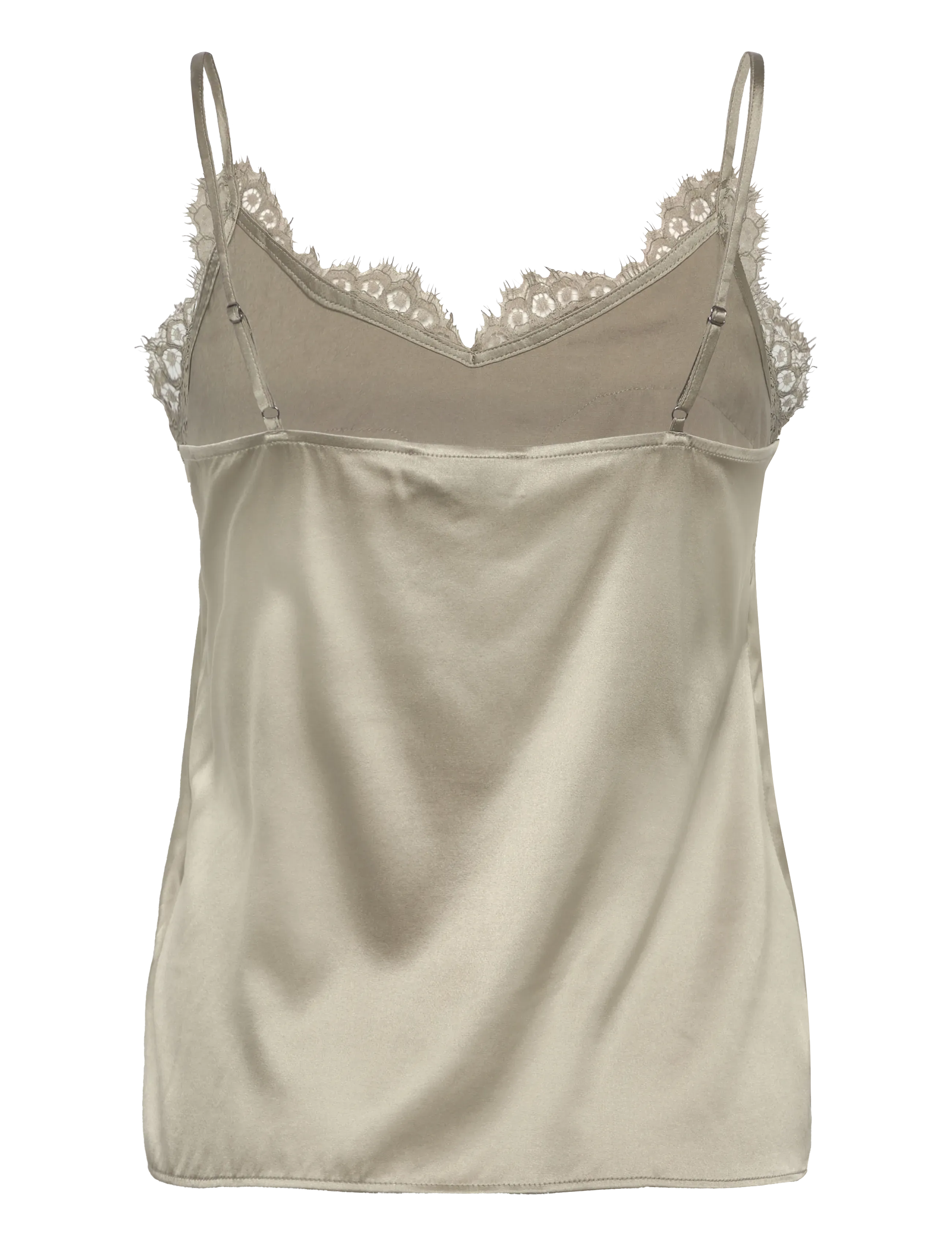 Rosemunde - RWJade Silk Strap Lace Top - Ærmeløse bluser - abbey stone - 2